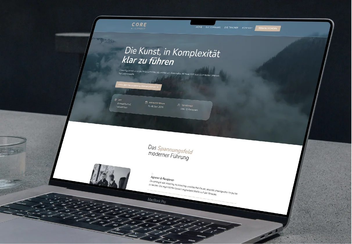 Webdesign Case von Chapter Studios: Website von Core Alignment